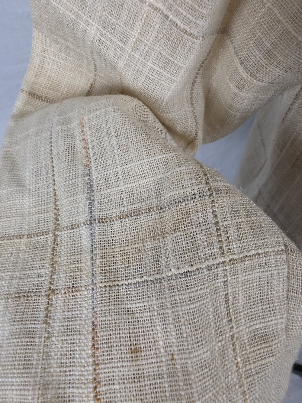 Vintage Christian Dior Separates Plaid Linen Blend Blazer Jacket Cream Beige - 8 - Picture 7 of 11